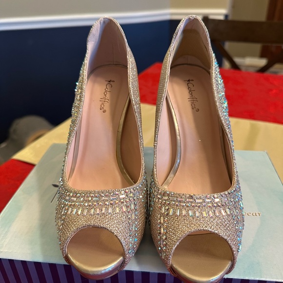 Coloriffics Nude Embellished Dress Shoes - Picture 4 of 8